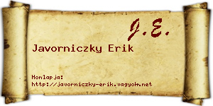 Javorniczky Erik névjegykártya