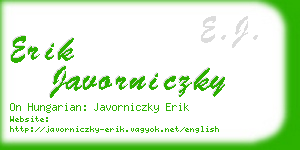 erik javorniczky business card